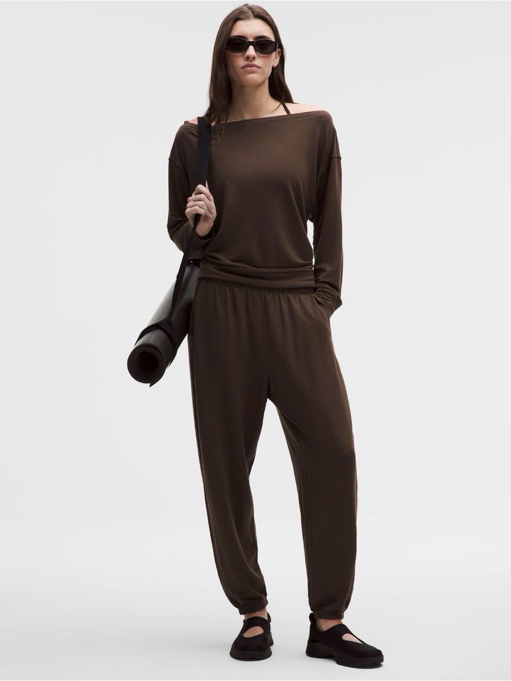 NWT Lululemon BeCalm Oversized Boatneck Long Sleeve Size M Walnut crunch